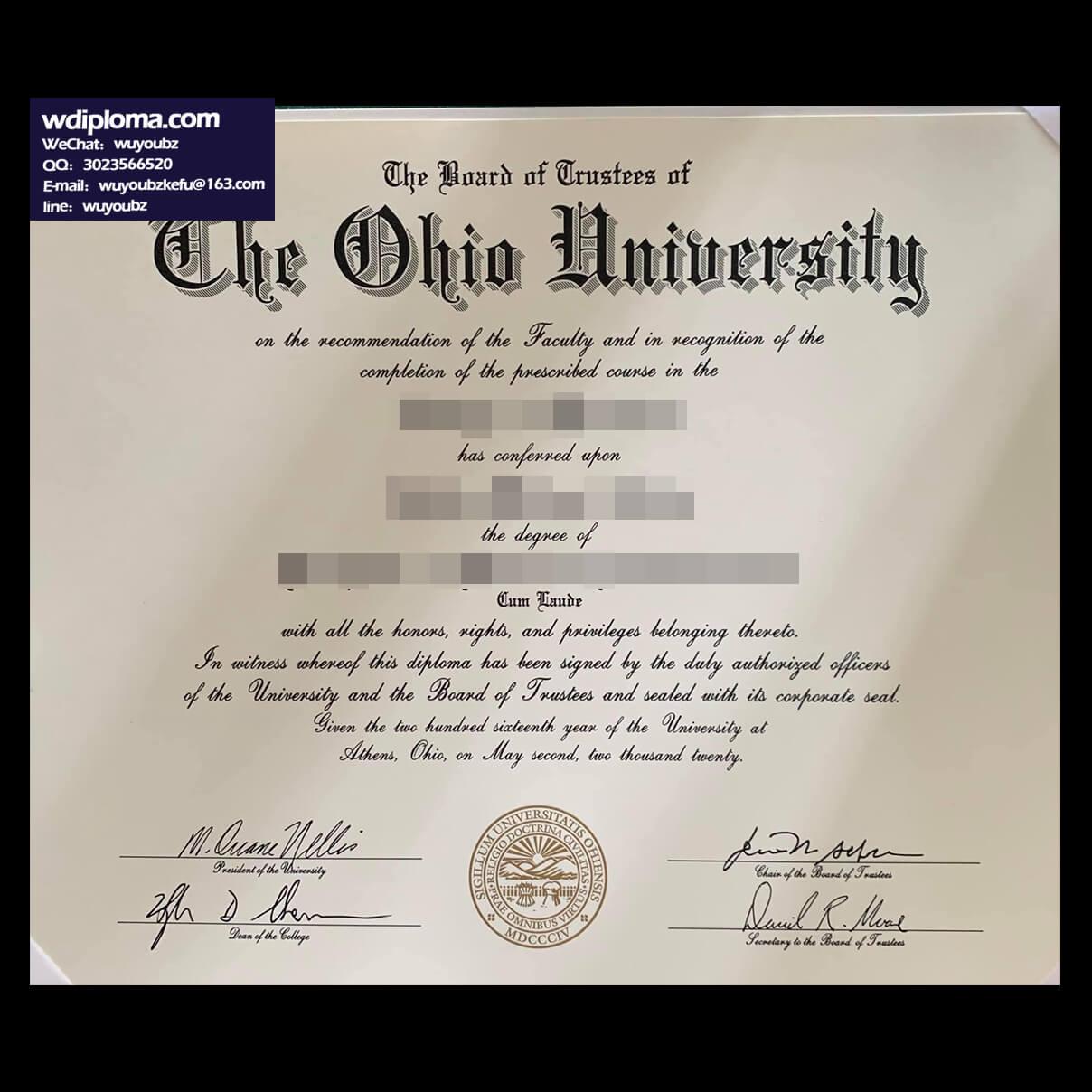 The Ohio State University diploma sample